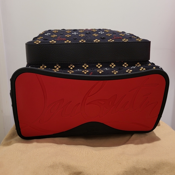 CHRISTIAN LOUBOUTIN Blackloubi Metallic Embroidered Backpack - UNISEX - Picture 5 of 8